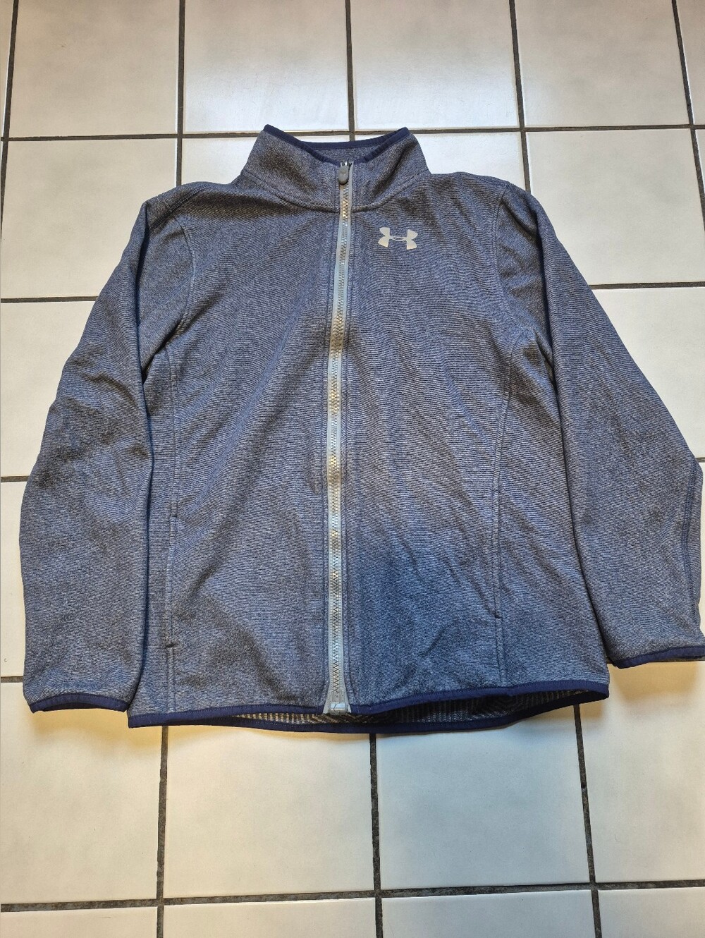 Under Armour Kid's Full-Zip Heathered Navy Jacket Size Youth XL